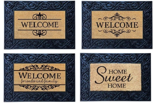 Providence Collection- 16"x24" Grill Coir Brush Rubber Mats