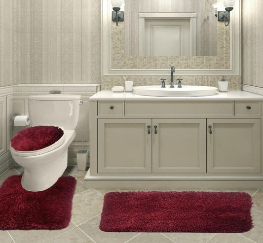 Queen Mary - 3pc Bath Mat Set - Red