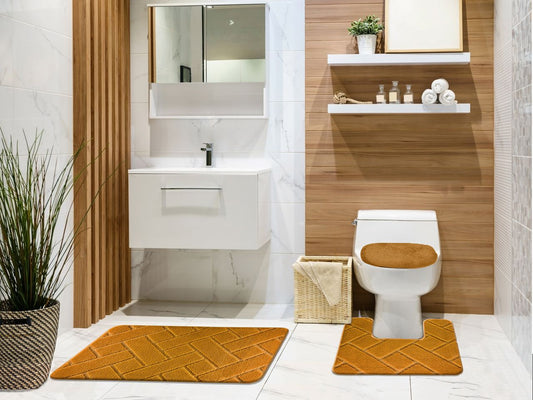 Baxter - 3pc Bath Mat Set - Apricot