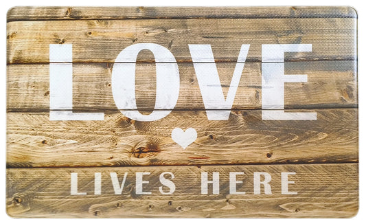 Love Lives Here - Anti-fatigue PVC Mat 18"x30" - Rectangle Shape