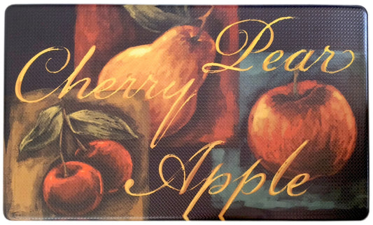 Pear Cherry Apple - Anti-fatigue PVC Mat 18"x30" - Rectangle Shape