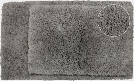 Denali Microfiber 2pc Lurex Bath Mat 17x24 & 20x32- Silver