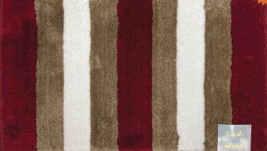 Sarah - 20"x32" Bathroom Rug - Ruby/Taupe/Off White