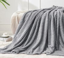 Solari Ribbed Throw Blanket 50"x60" - Light Grey