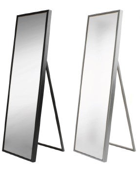 Standing Decor Mirror - 12"x60" - White and Black