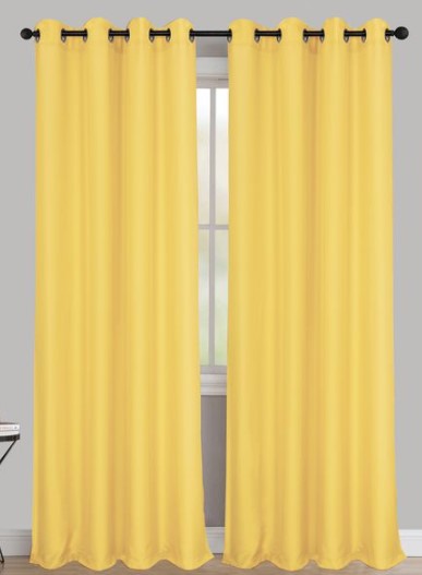 Stefanie - 54"x90" Grommet Curtain Panel - Yellow