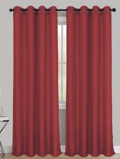 Stefanie - 54"x90" Grommet Curtain Panel - Ruby