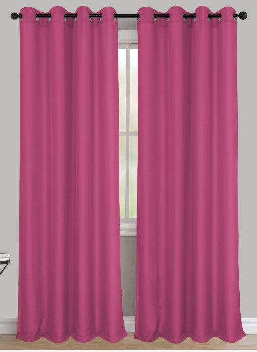 Stefanie - 54"x90" Grommet Curtain Panel - Fuchsia