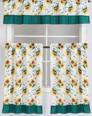 Sunflower 3pc Kitchen Curtain
