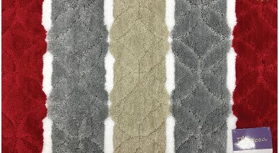 Theresa - 18"x30" Bathroom Rug - Red/Grey/Gold/White