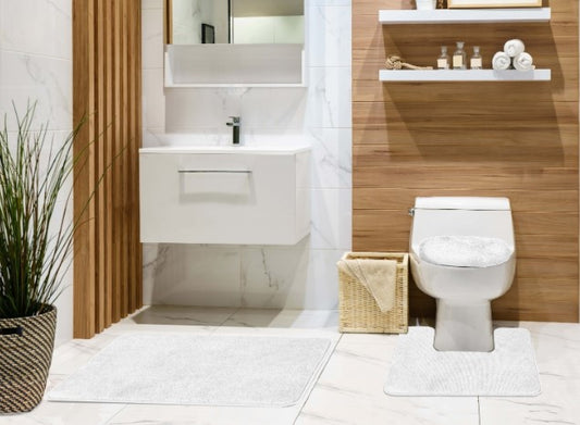 Tobin - 3pc Bath Mat Set- White
