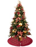 Twinkle - Tree Skirt- Red/Gold
