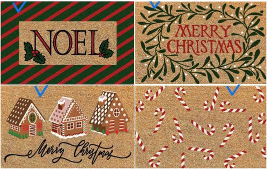 Candy Cane Lane Collection - 18x28 Printed Coir Mats