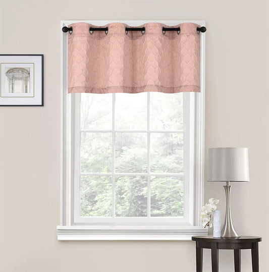 Andria - Engraved Jacquard Valance - Dusty Rose