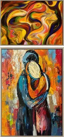 Fiery Faces - 28"x40"  Canvas Wall Art