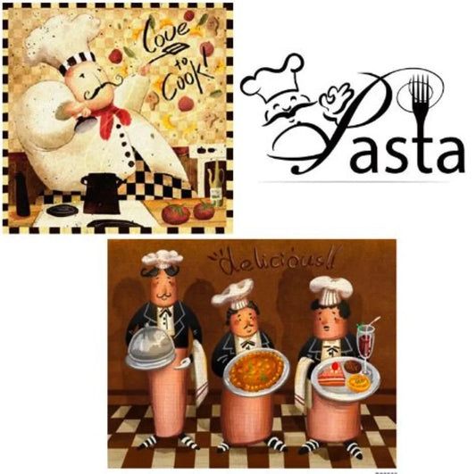 Dancing Chef - 16"x16" Framed Wall Art