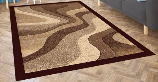 Wave Deco - 6'x9' Printed Area Rug - Latte