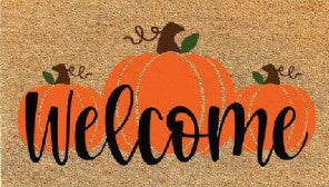 Welcome Pumpkins - 18"x28" Printed Coir Mat