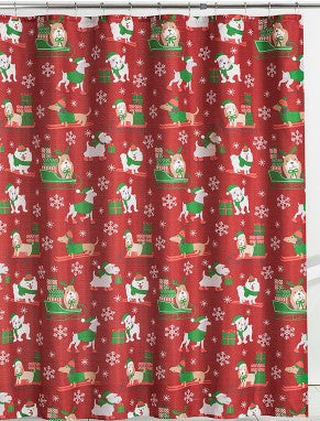 Winter Dogs - 70"x70" Canvas Shower Curtain